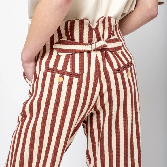 NWT CARON CALLAHAN DEXTER PANTS - AUBURN STRIPE size XL - Picture 7 of 16